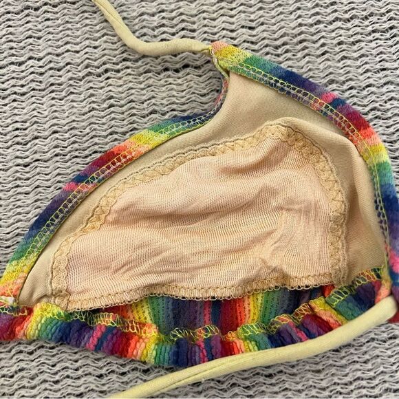 Vintage 90’s Sassafras Rainbow Striped String Beachy Bikini Size S/M - Picture 7 of 15